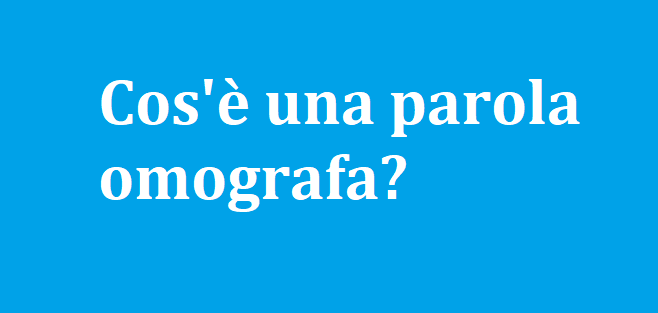 parola omografa